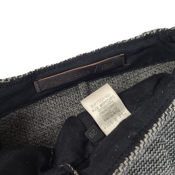 Rag & Bone Pajama Wool Pant Jogger Size 29 Black White Houndstooth - Picture 8 of 8